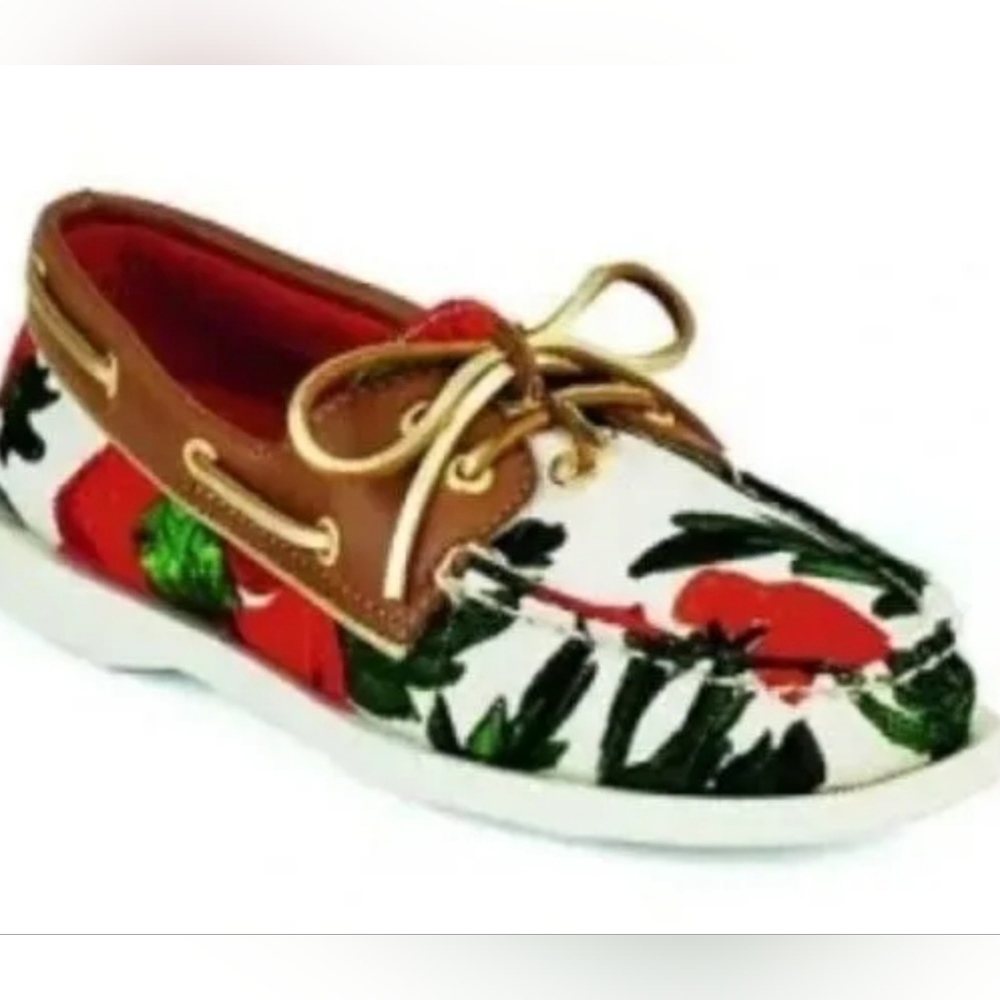 Sperry Top Sider x Milly floral limited edition boat shoes women's size 7